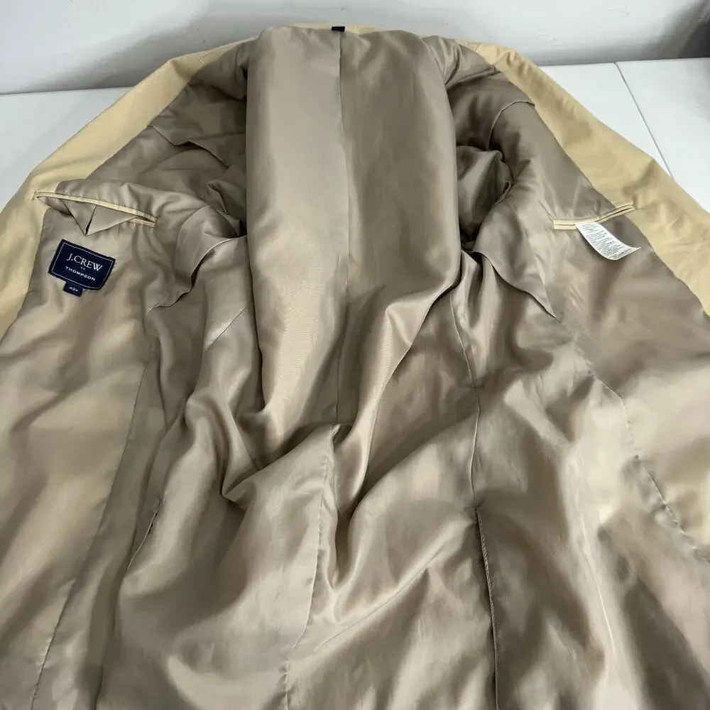 J.Crew Slim-Fit Thompson TruTemp365 Blazer Mens 42R Tan Suit Jacket Sport Coat